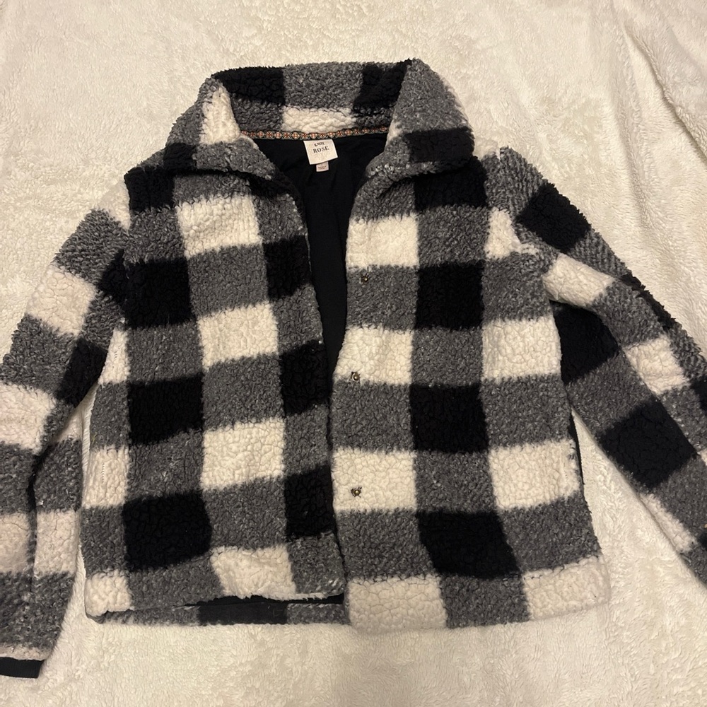 Knox Rose Sherpa Plaid Jacket